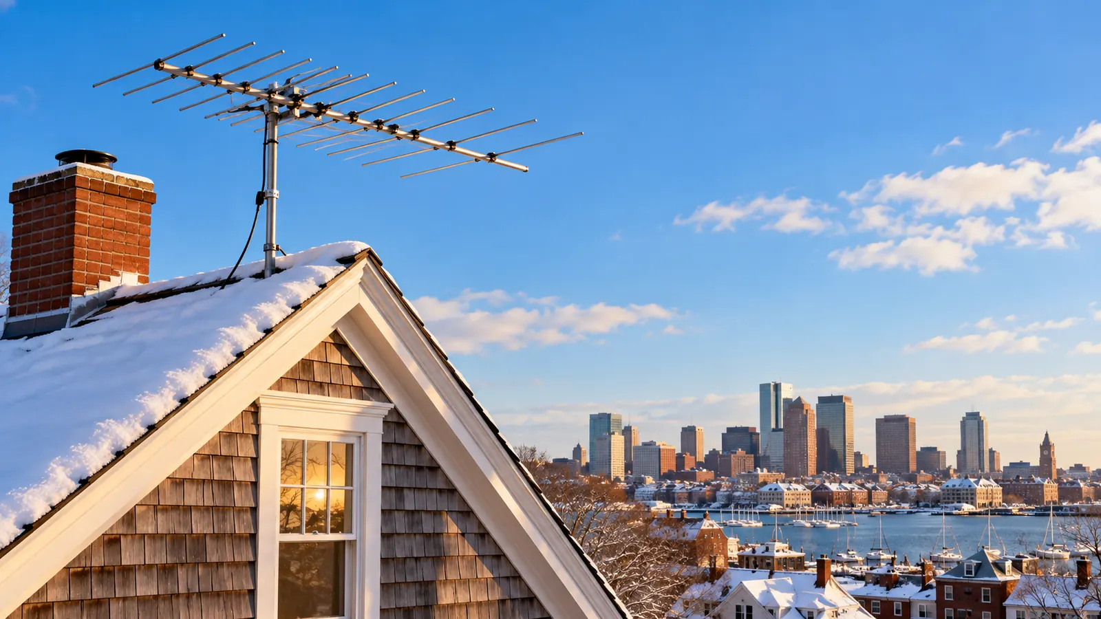 Rooftop TV Antennas in New England Weather: Safety, Grounding and Storms